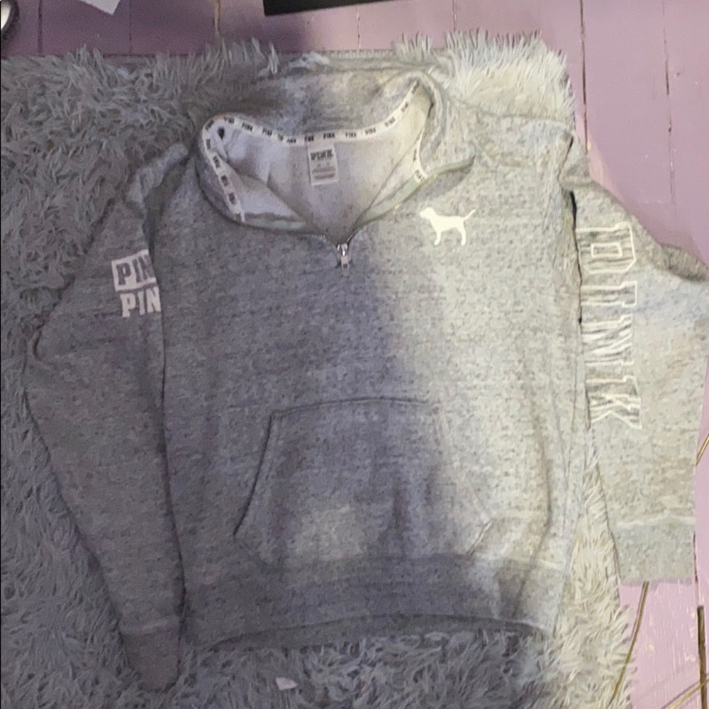 Pink quarter zip sweater
